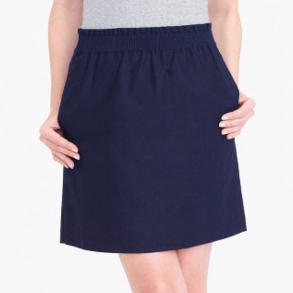 J. Crew navy blue paper bag skirt with pockets